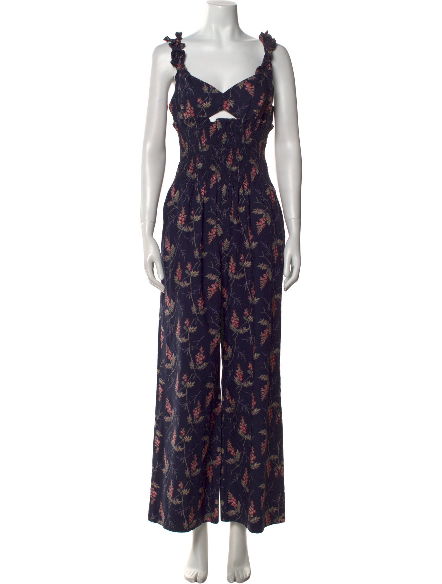 Rebecca Taylor Floral Print V-Neck Jumpsuit