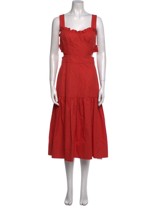Rebecca Taylor Square Neckline Midi Length Dress