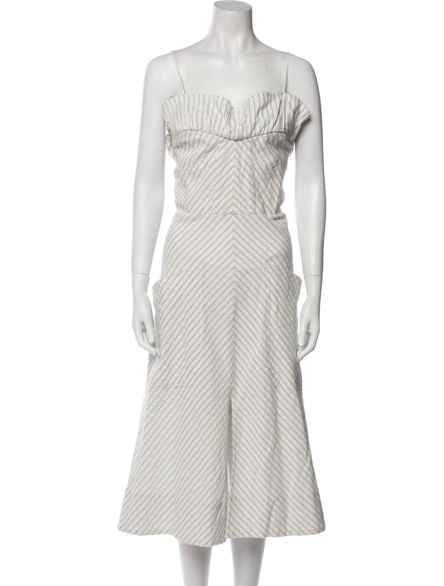 Rebecca Taylor Striped Midi Length Dress