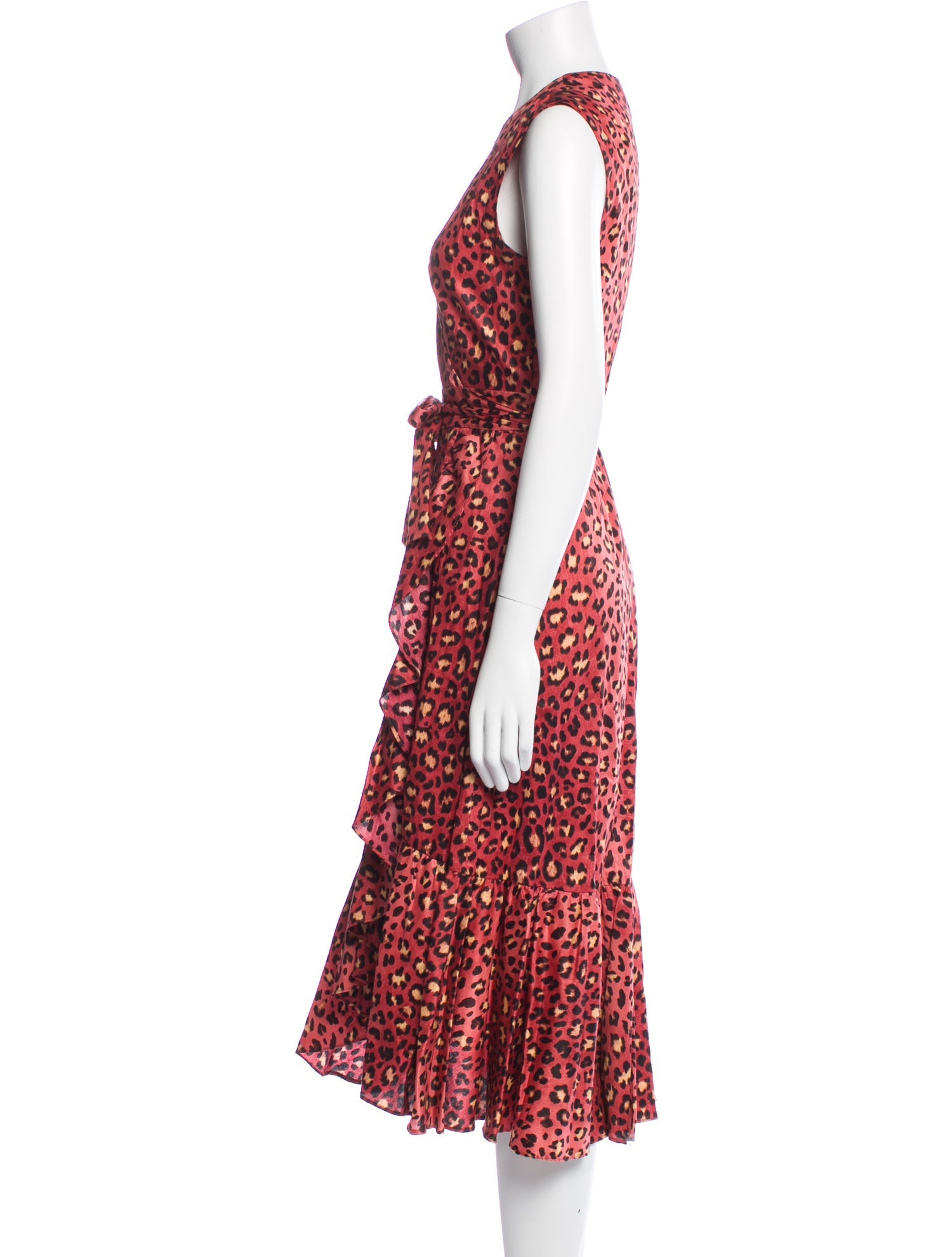 Rebecca Taylor Animal Print Midi Length Dress