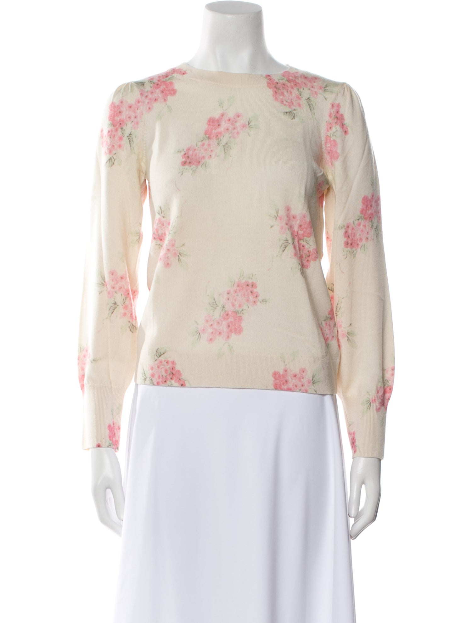 Rebecca Taylor Wool Floral Print Sweater