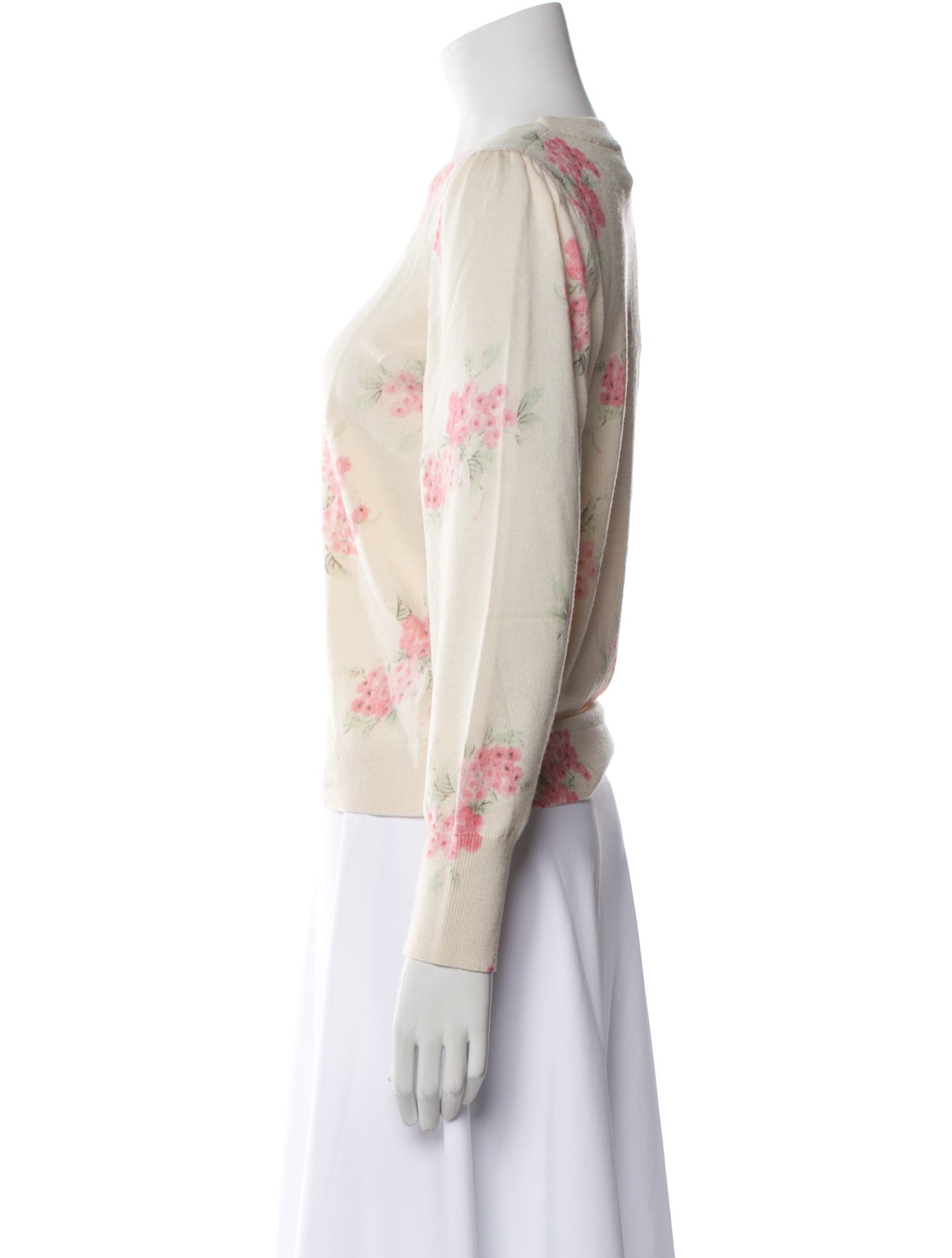 Rebecca Taylor Wool Floral Print Sweater