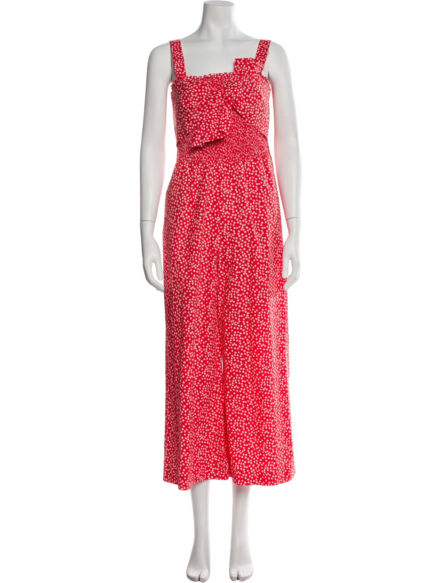 Rebecca Taylor Floral Print Square Neckline Jumpsuit