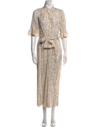 Rebecca Taylor Silk Floral Print Jumpsuit