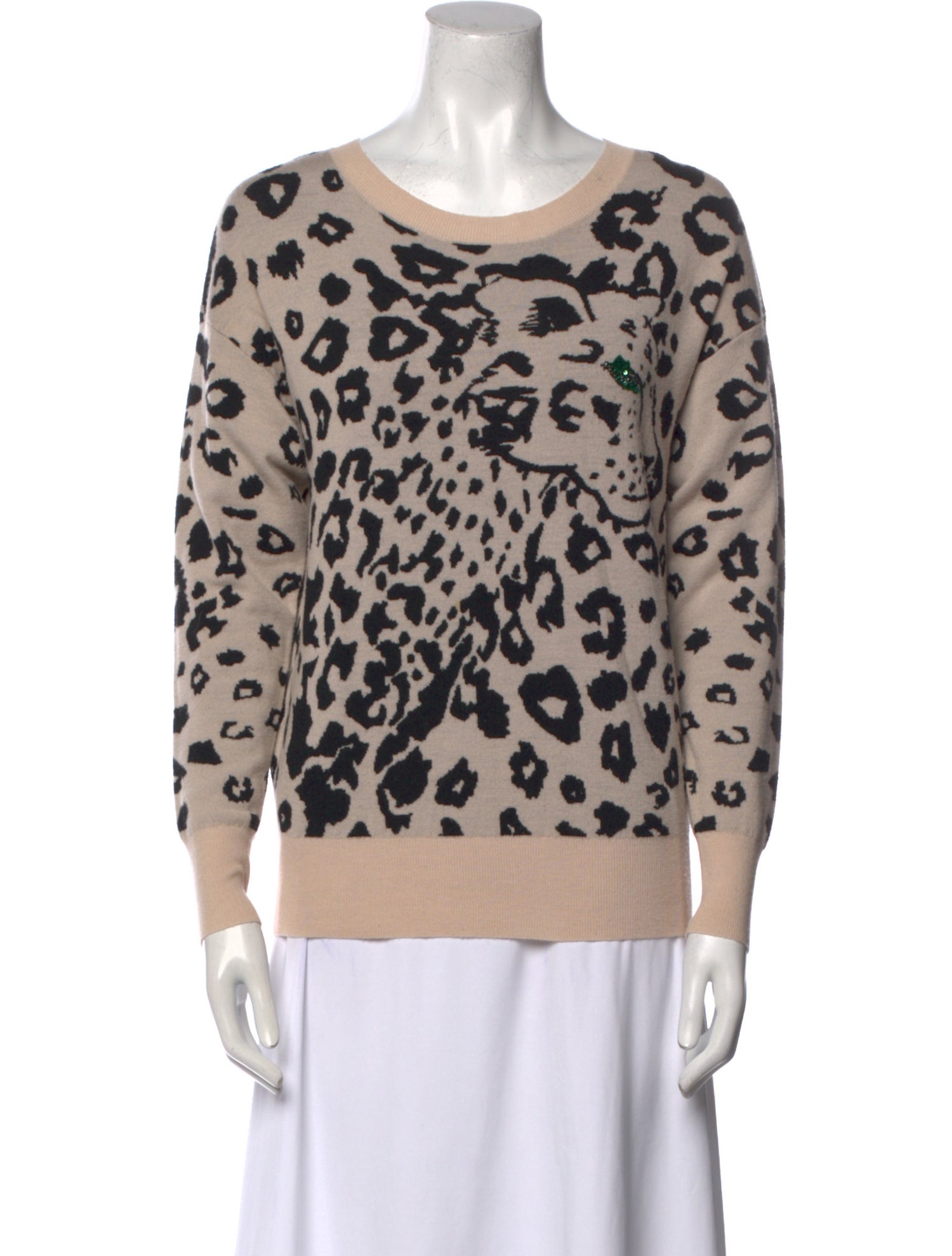 Rebecca Taylor Merino Wool Animal Print Sweater