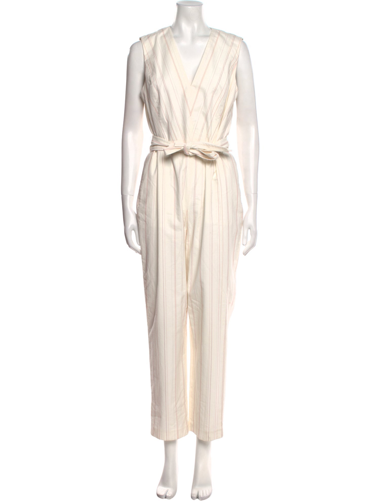 Rebecca Taylor Striped V-Neck Jumpsuit