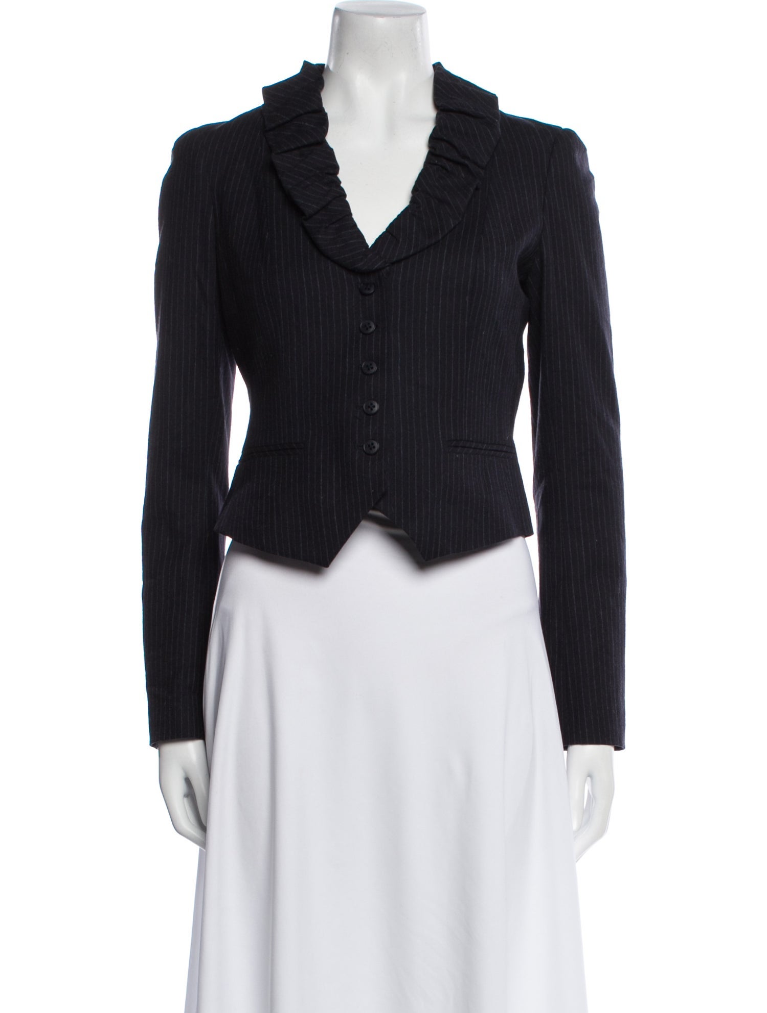 Rebecca Taylor Wool Striped Evening Jacket