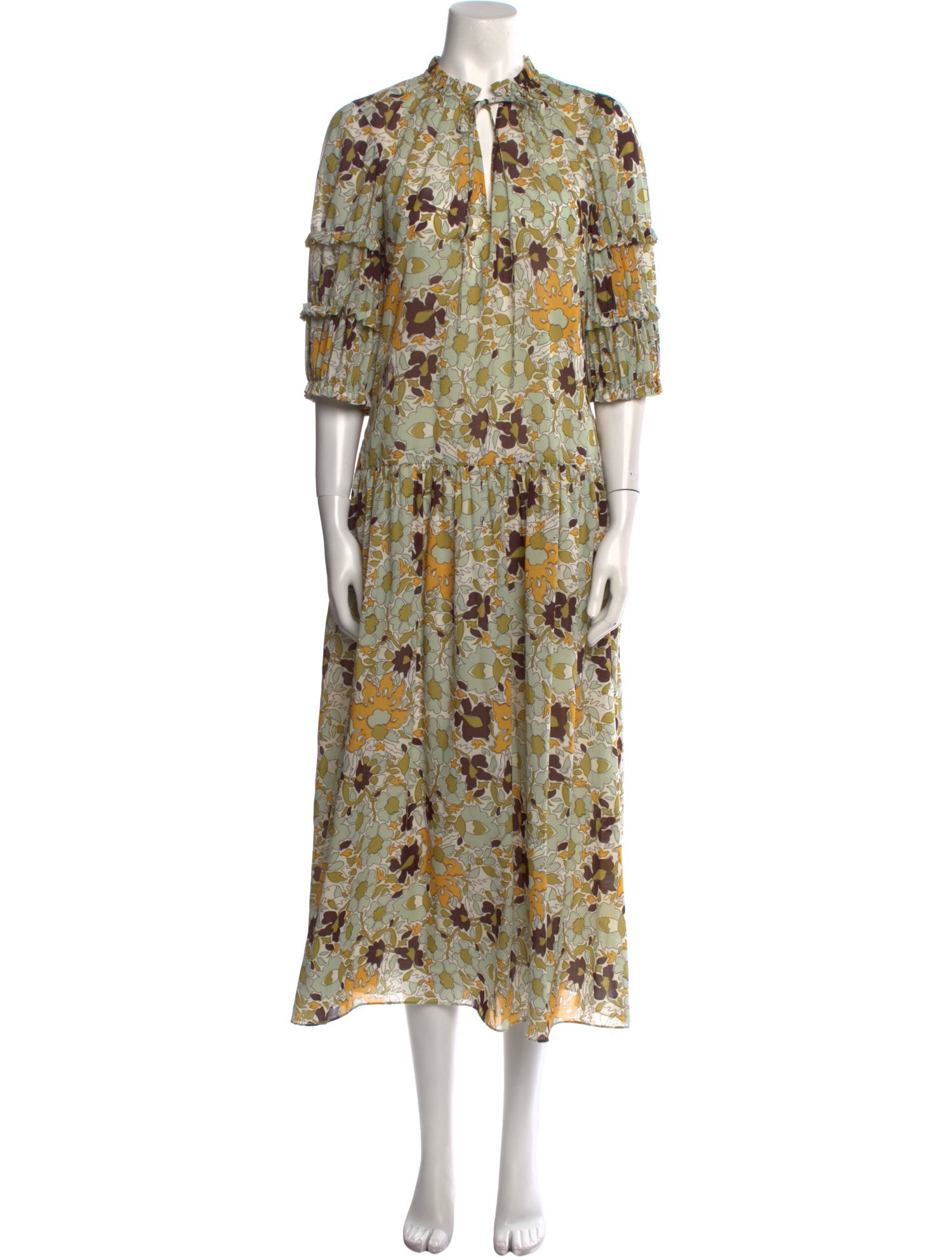 Rebecca Taylor Floral Print Midi Length Dress - Green Dresses, Clothing - WRB130482 | The RealReal Rebecca Taylor Floral Print Midi Length Dress - Green Dresses, Clothing - WRB130482 | The RealReal