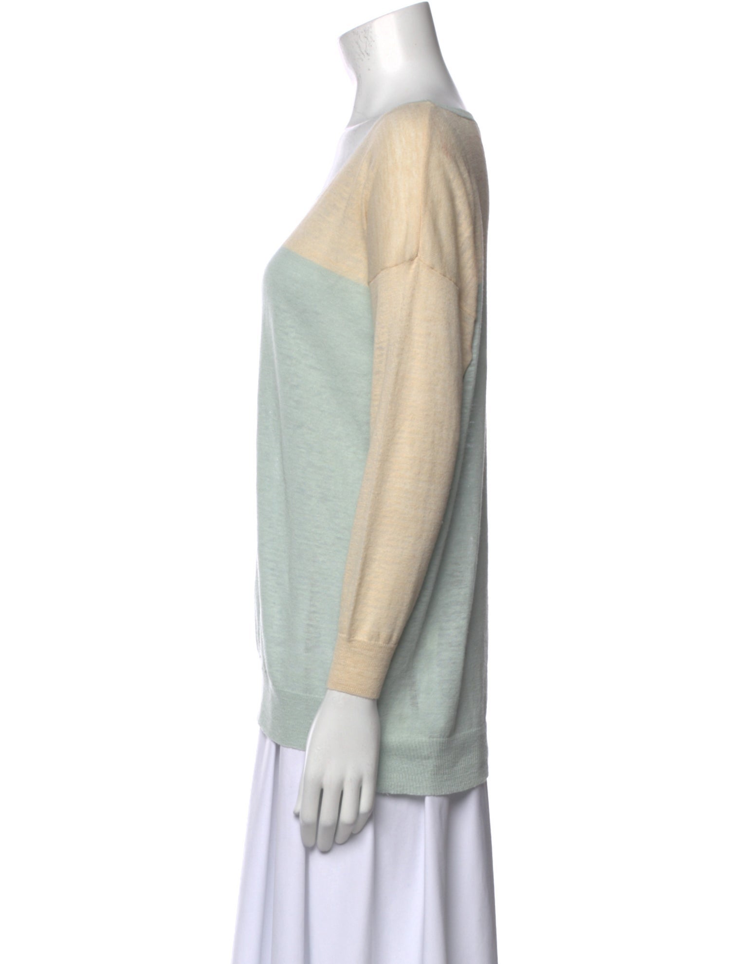 Rebecca Taylor Colorblock Pattern Scoop Neck Sweater