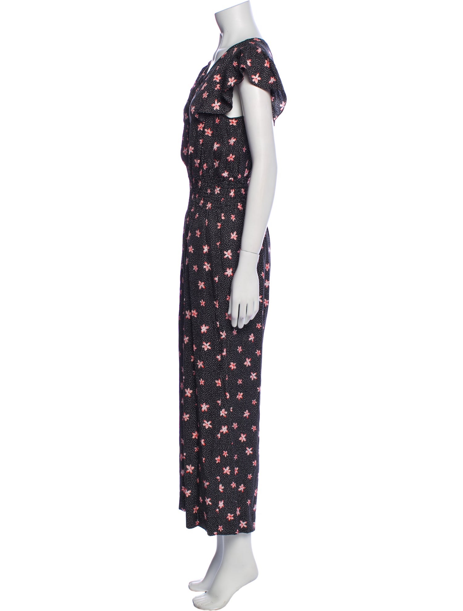 Rebecca Taylor Floral Print V-Neck Jumpsuit