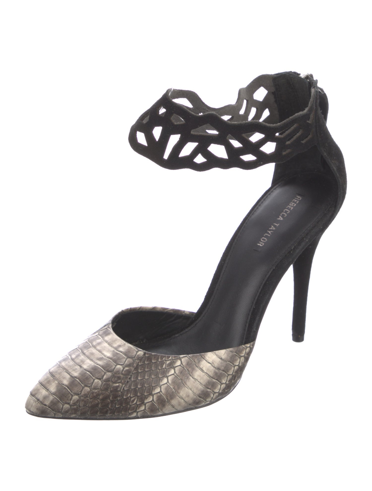 Rebecca Taylor Suede Patterned D'Orsay Pumps