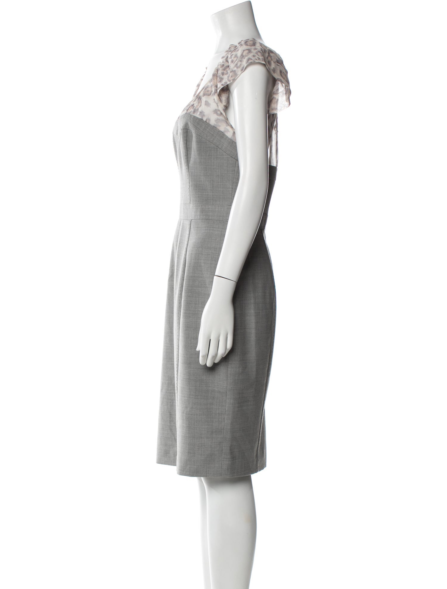 Rebecca Taylor Scoop Neck Midi Length Dress