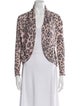 Rebecca Taylor Animal Print Open Front Sweater