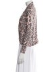 Rebecca Taylor Animal Print Open Front Sweater