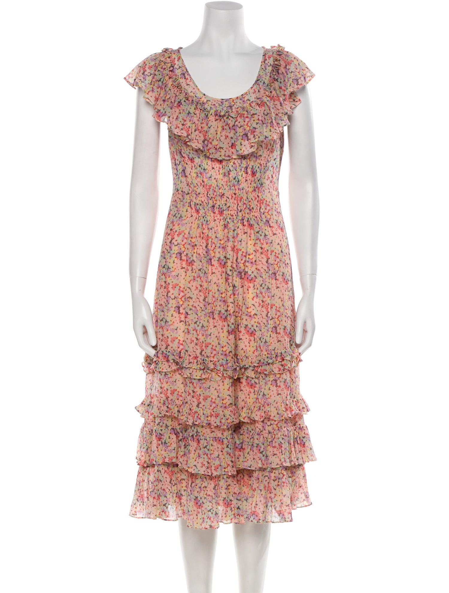 Rebecca Taylor Floral Print Midi Length Dress