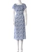 Rebecca Taylor Floral Print Midi Length Dress