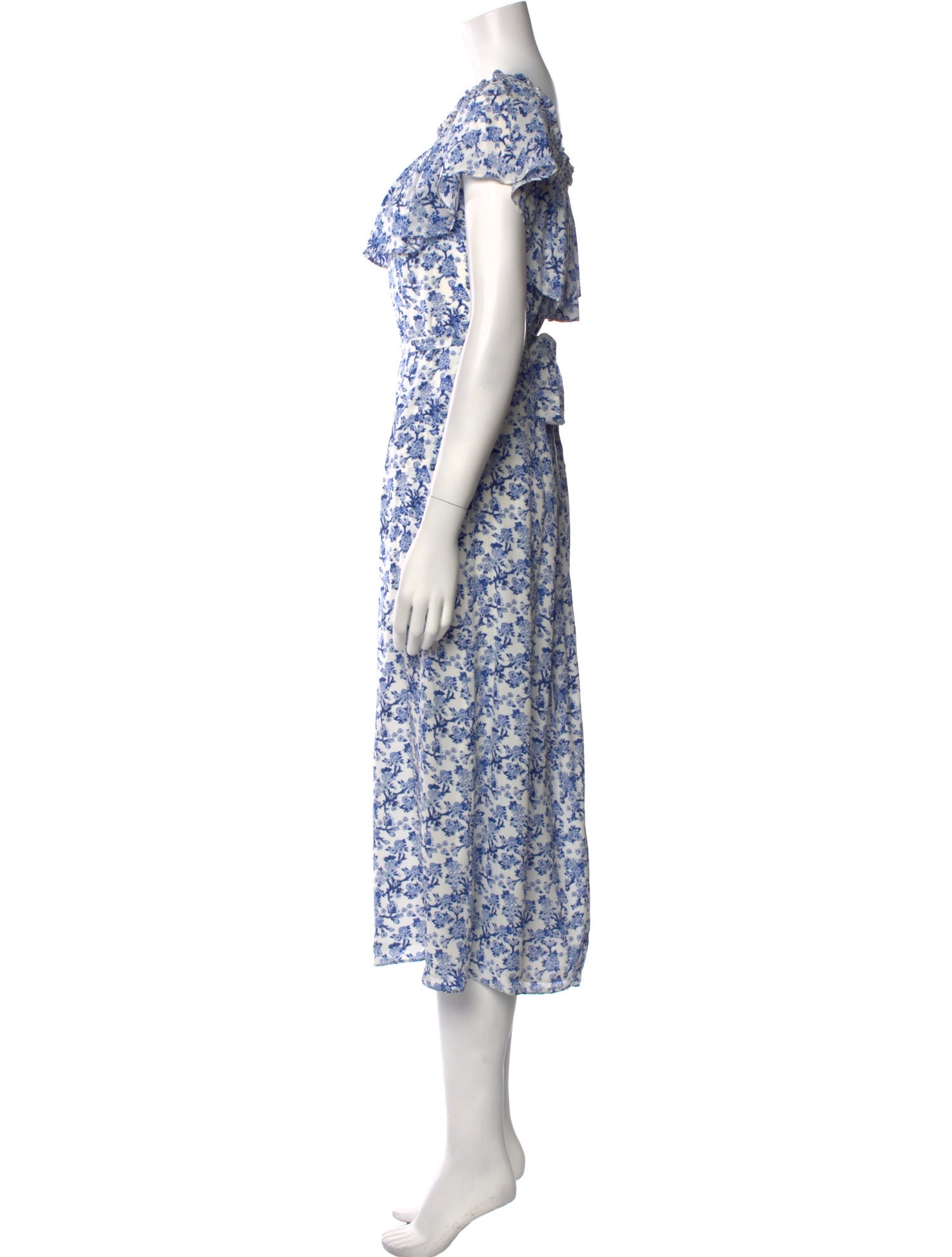 Rebecca Taylor Floral Print Midi Length Dress