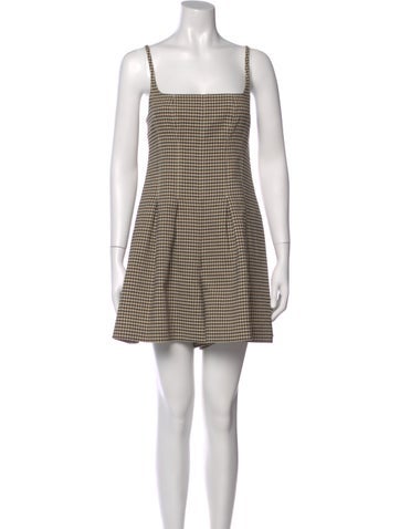 Pre-owned Rebecca Taylor Plaid Print Square Neckline Romper