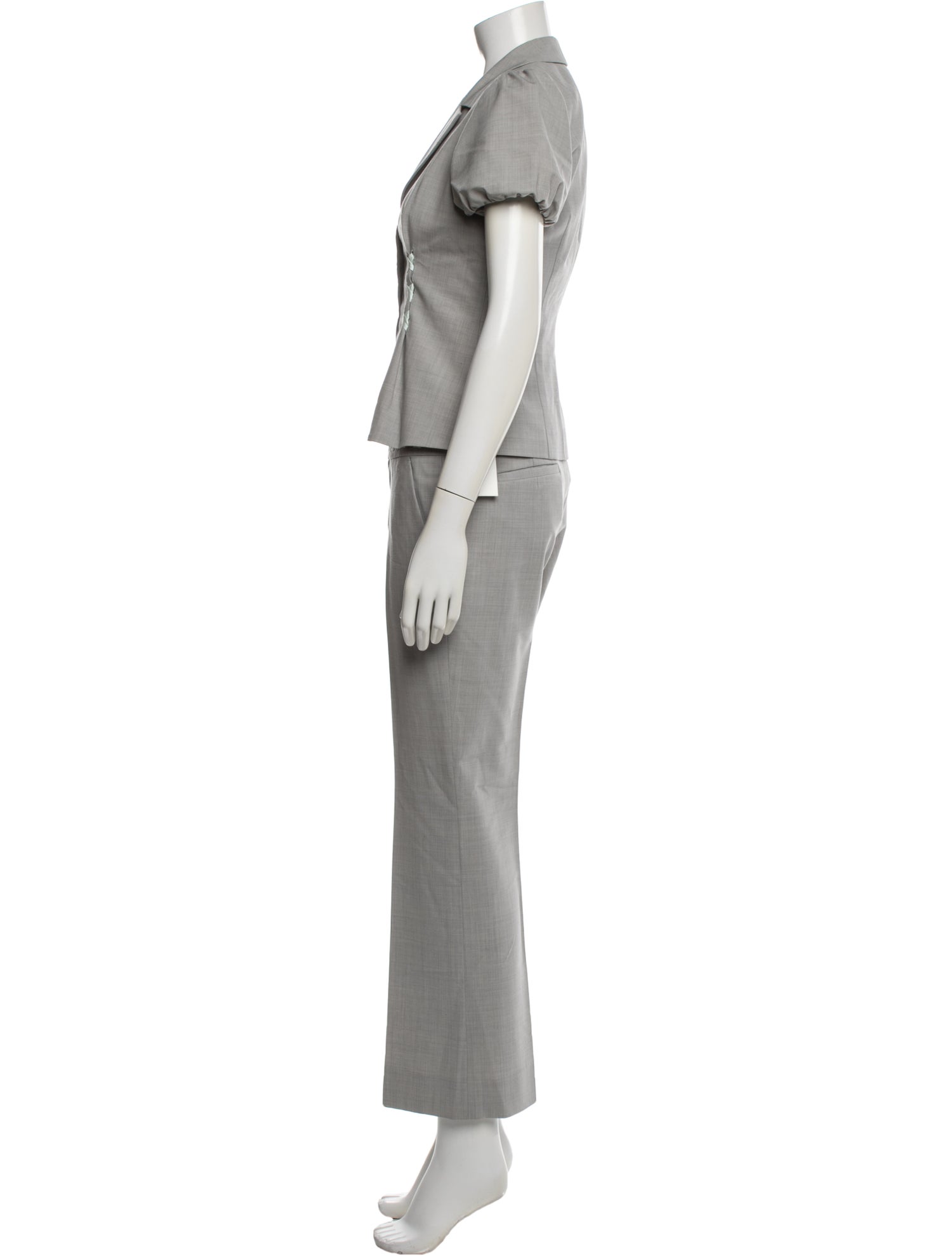 Rebecca Taylor Wool Whipstitch Trim Pant Set