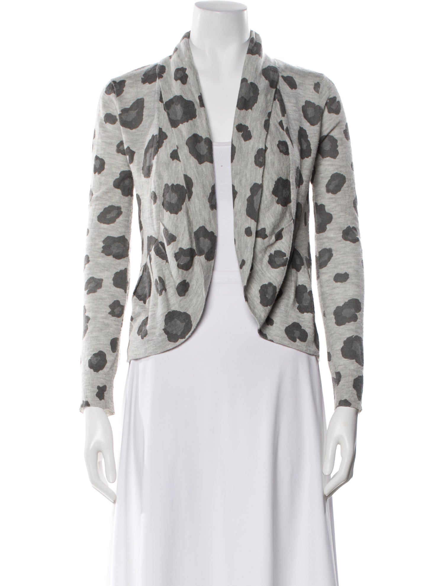 Rebecca Taylor Animal Print V-Neck Sweater