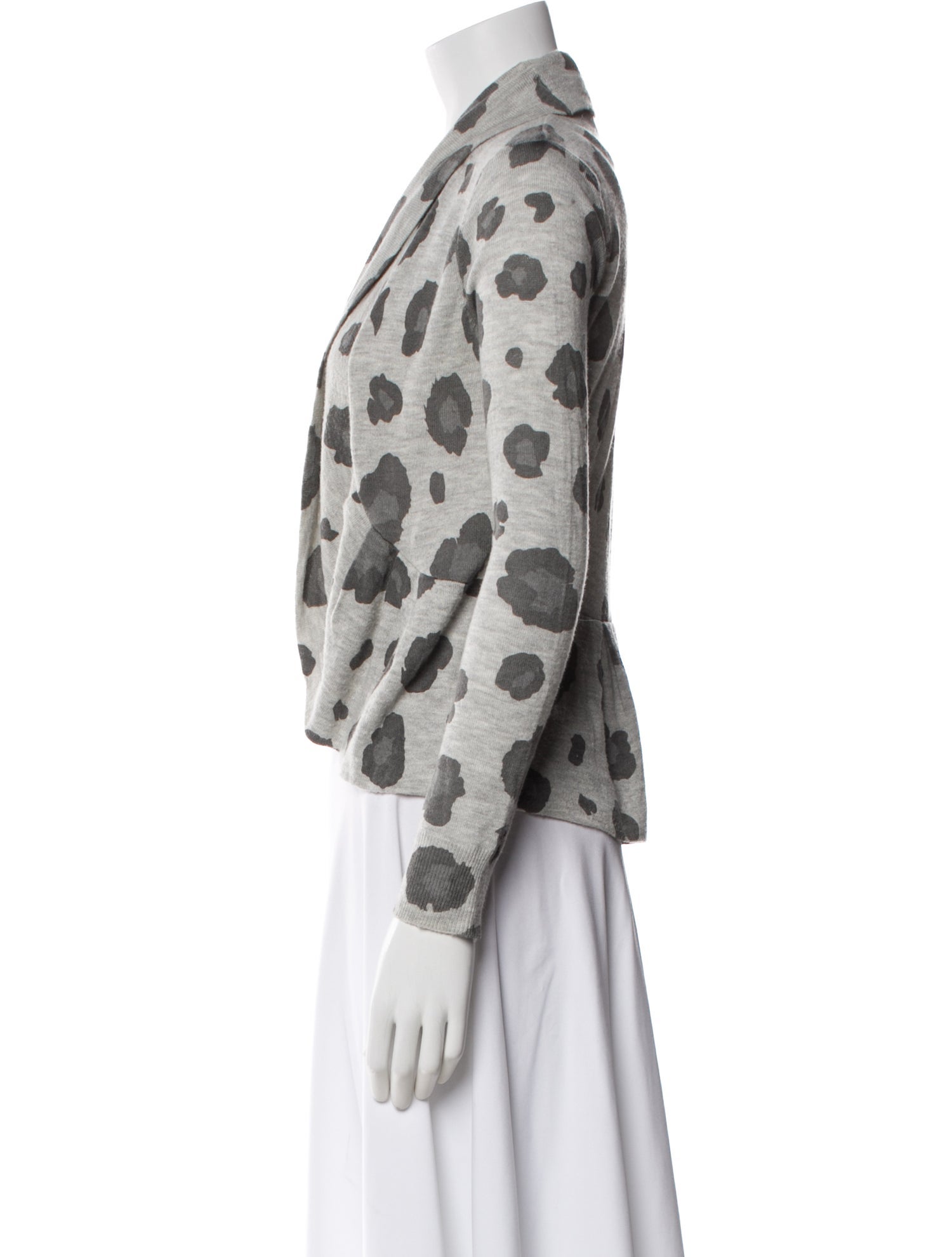 Rebecca Taylor Animal Print V-Neck Sweater