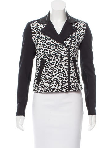 Rebecca Taylor Leopard Patterned Moto Jacket