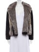 Rebecca Taylor Colorblock Pattern Faux Fur Jacket