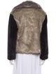 Rebecca Taylor Colorblock Pattern Faux Fur Jacket