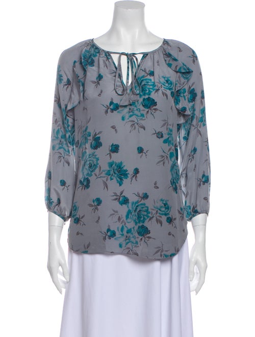 Rebecca Taylor Silk Printed Blouse Grey