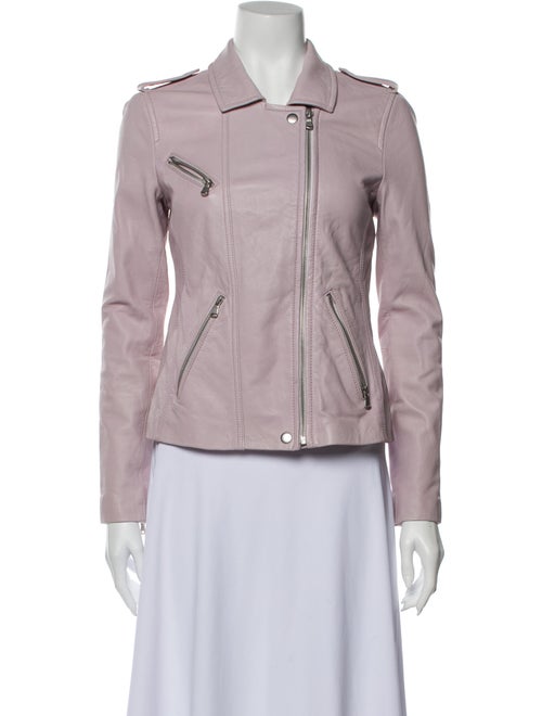 Rebecca Taylor Lamb Leather Biker Jacket Pink