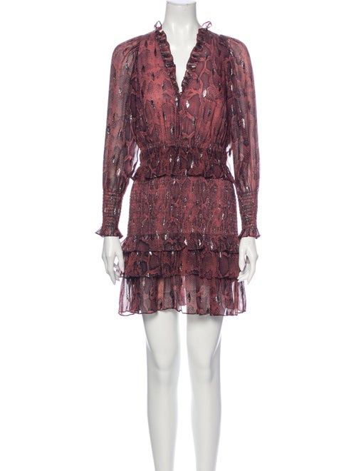 Rebecca Taylor Silk Mini Dress Metallic