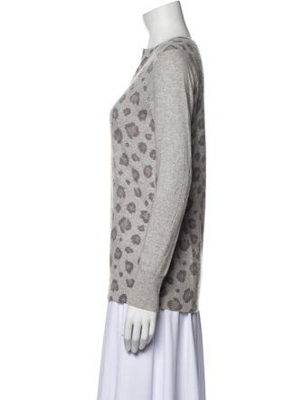 Rebecca Taylor Animal Print V-Neck Sweater