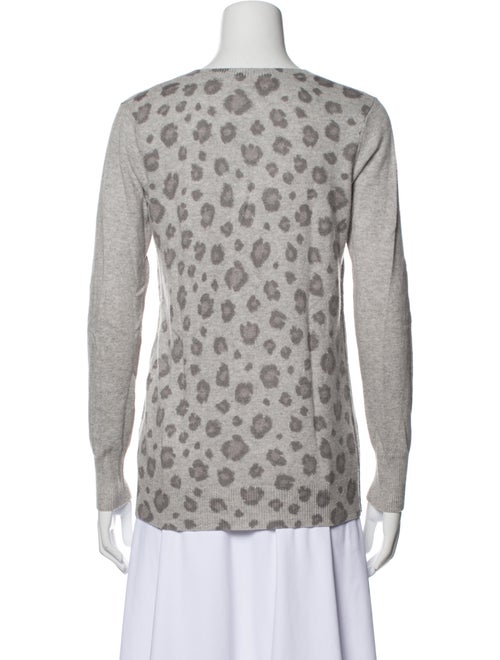 Rebecca Taylor Animal Print V-Neck Sweater