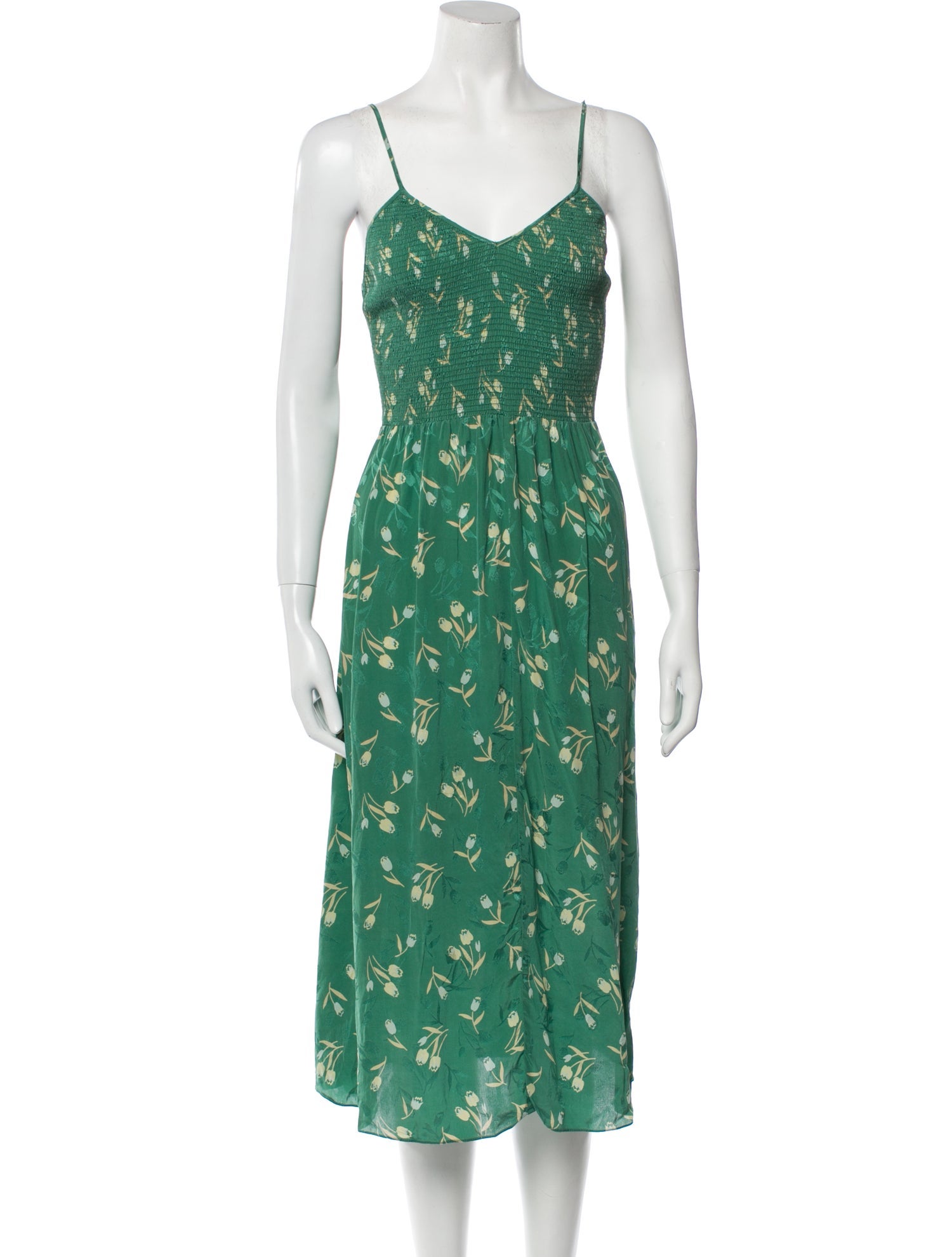 Rebecca Taylor Silk Midi Length Dress - Green Dresses, Clothing - WRB97489  | The RealReal
