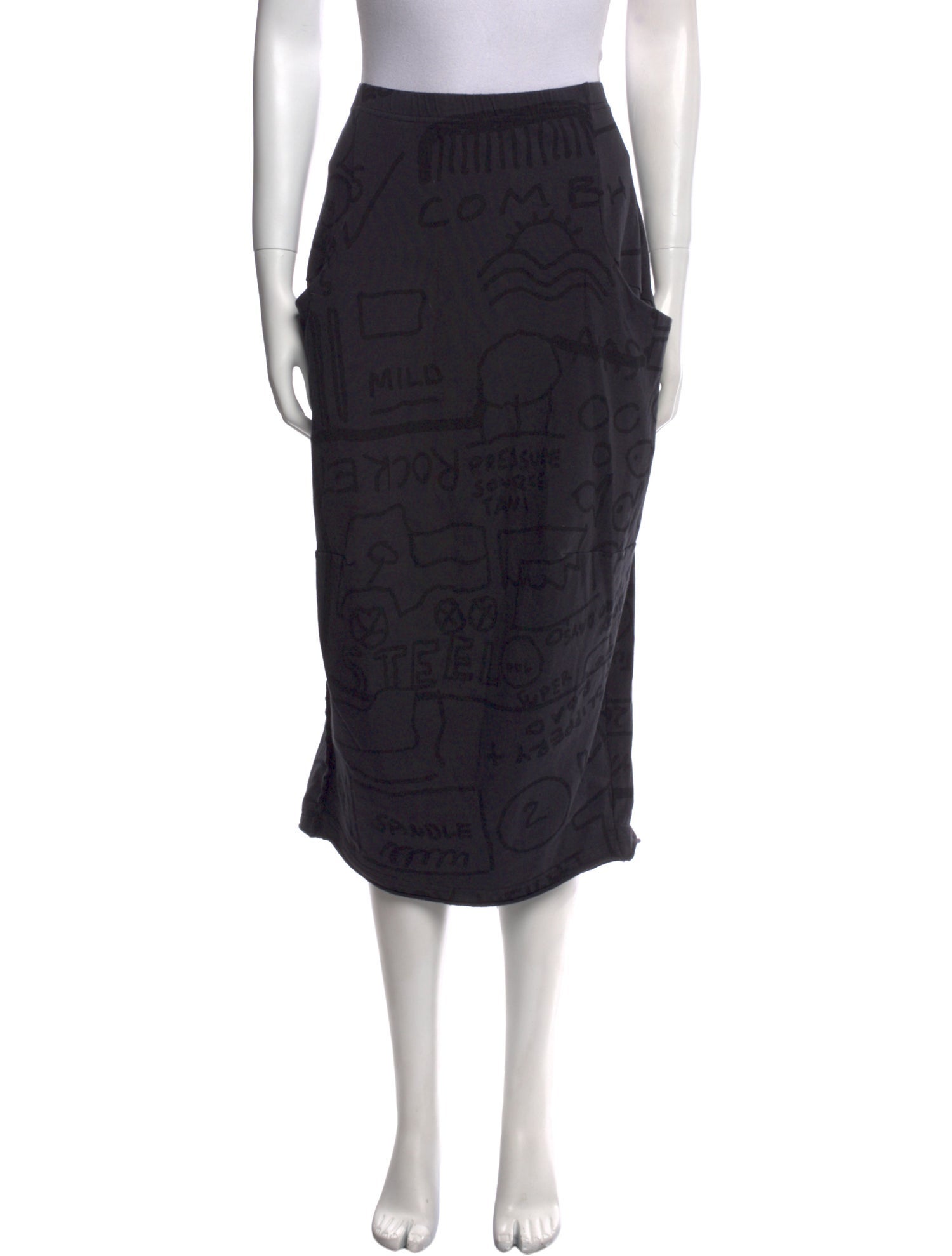 Rundholz Black Label Raw-Edge Trim Midi Length Skirt
