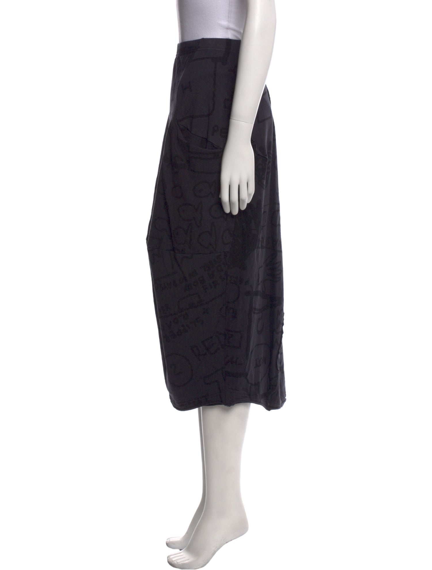 Rundholz Black Label Raw-Edge Trim Midi Length Skirt