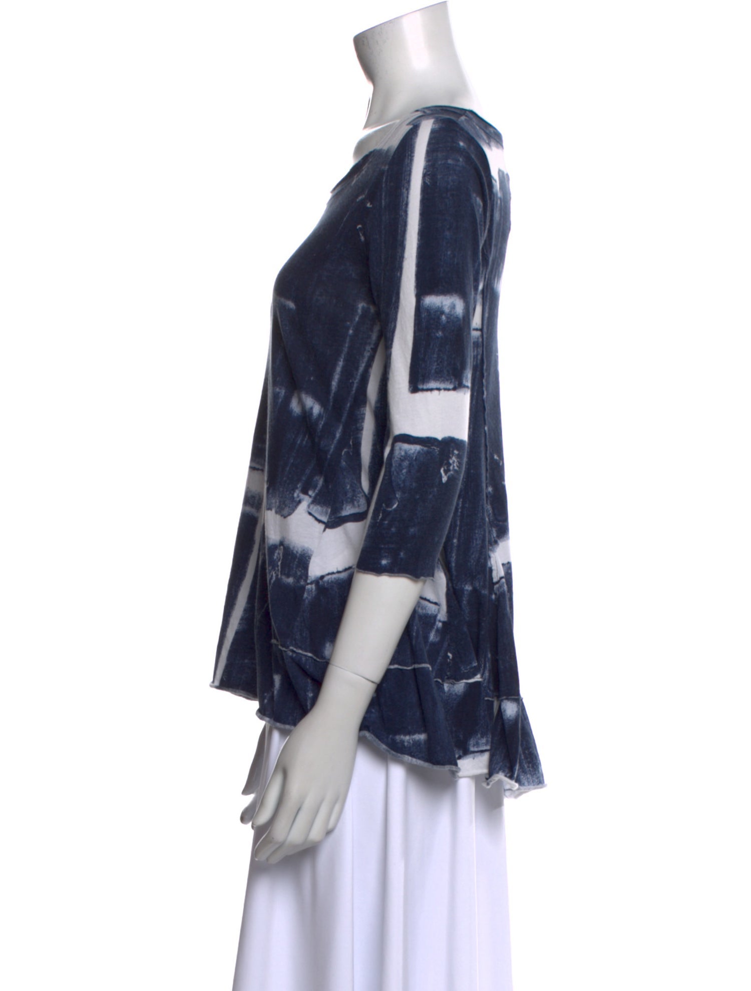 Rundholz Black Label Tie-Dye Print Bateau Neckline Top