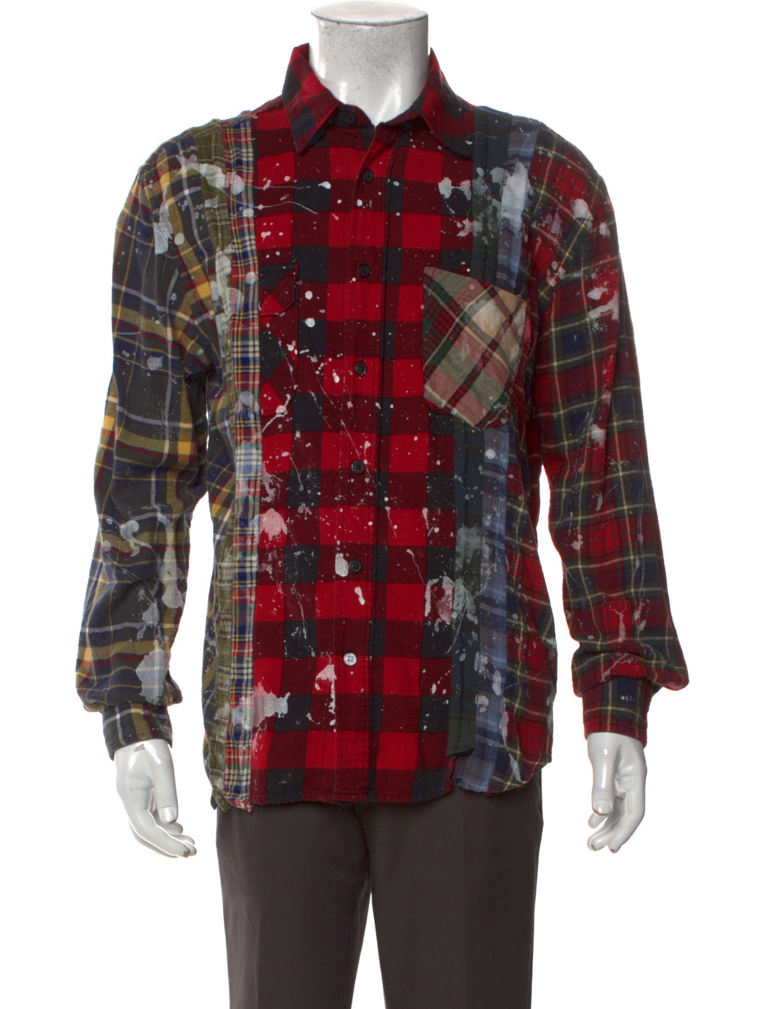 Rebuild by Needles Plaid Print Long Sleeve Western Shirt