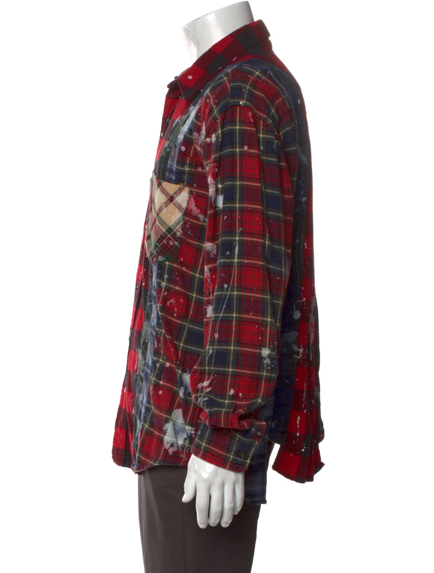 Rebuild by Needles Plaid Print Long Sleeve Western Shirt
