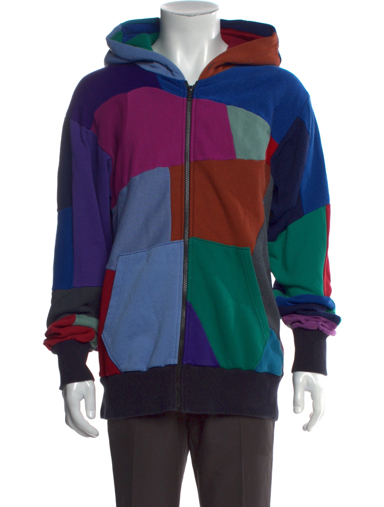 Rebuild by Needles Colorblock Pattern Crew Neck Hoodie