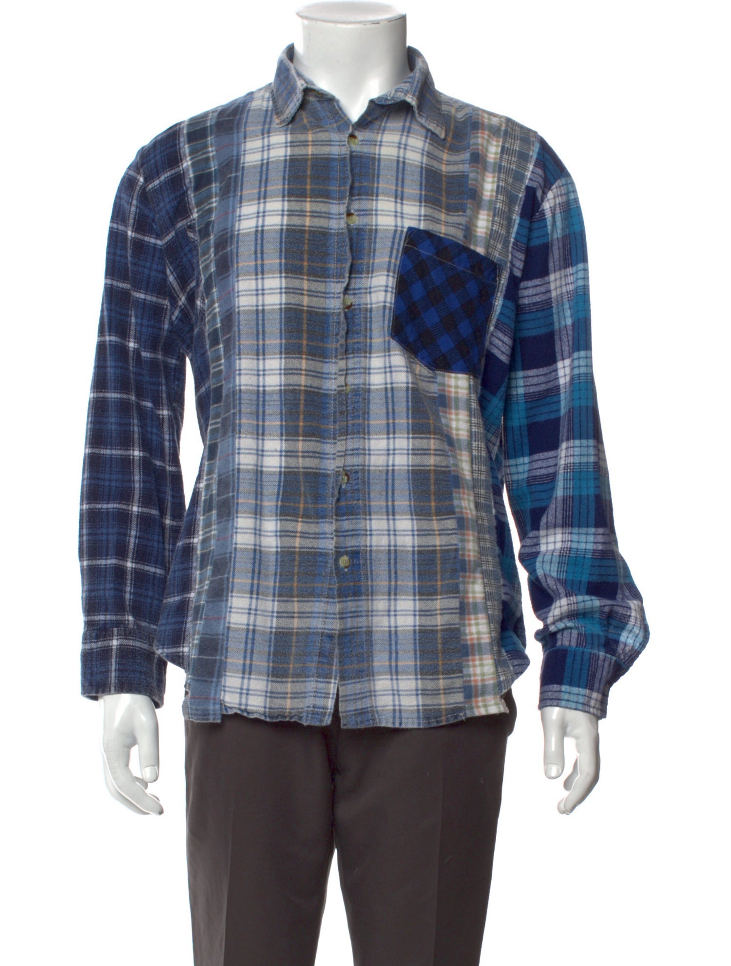 Rebuild by Needles Plaid Print Long Sleeve Western Shirt