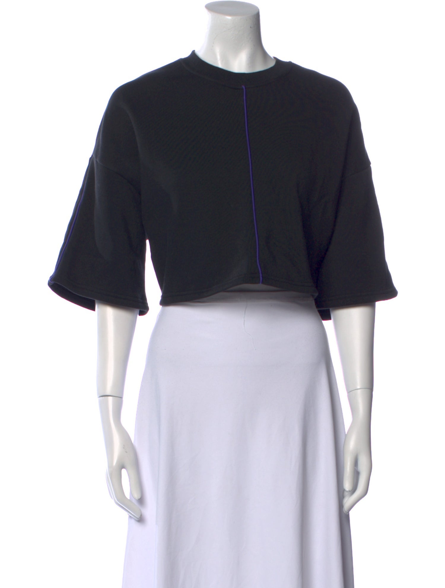 Reebok x Cardi B Crew Neck Three-Quarter Sleeve Crop Top