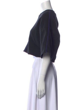 Reebok x Cardi B Crew Neck Three-Quarter Sleeve Crop Top