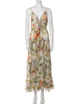 Rococo Sand Floral Print Long Dress