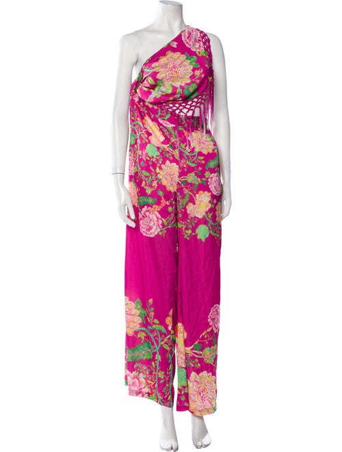 Rococo Sand Floral Print One-Shoulder Jumpsuit