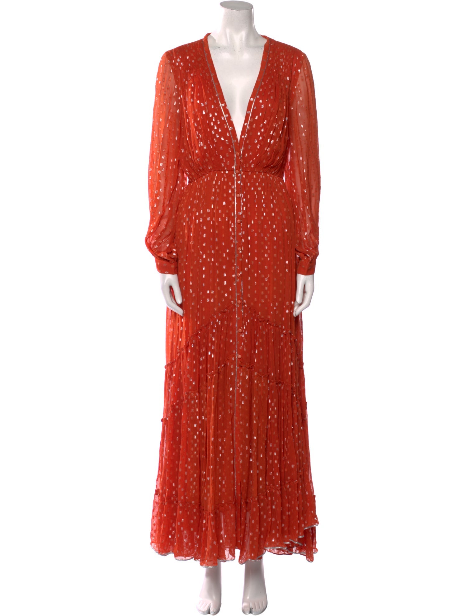 Rococo Sand Polka Dot Print Long Dress
