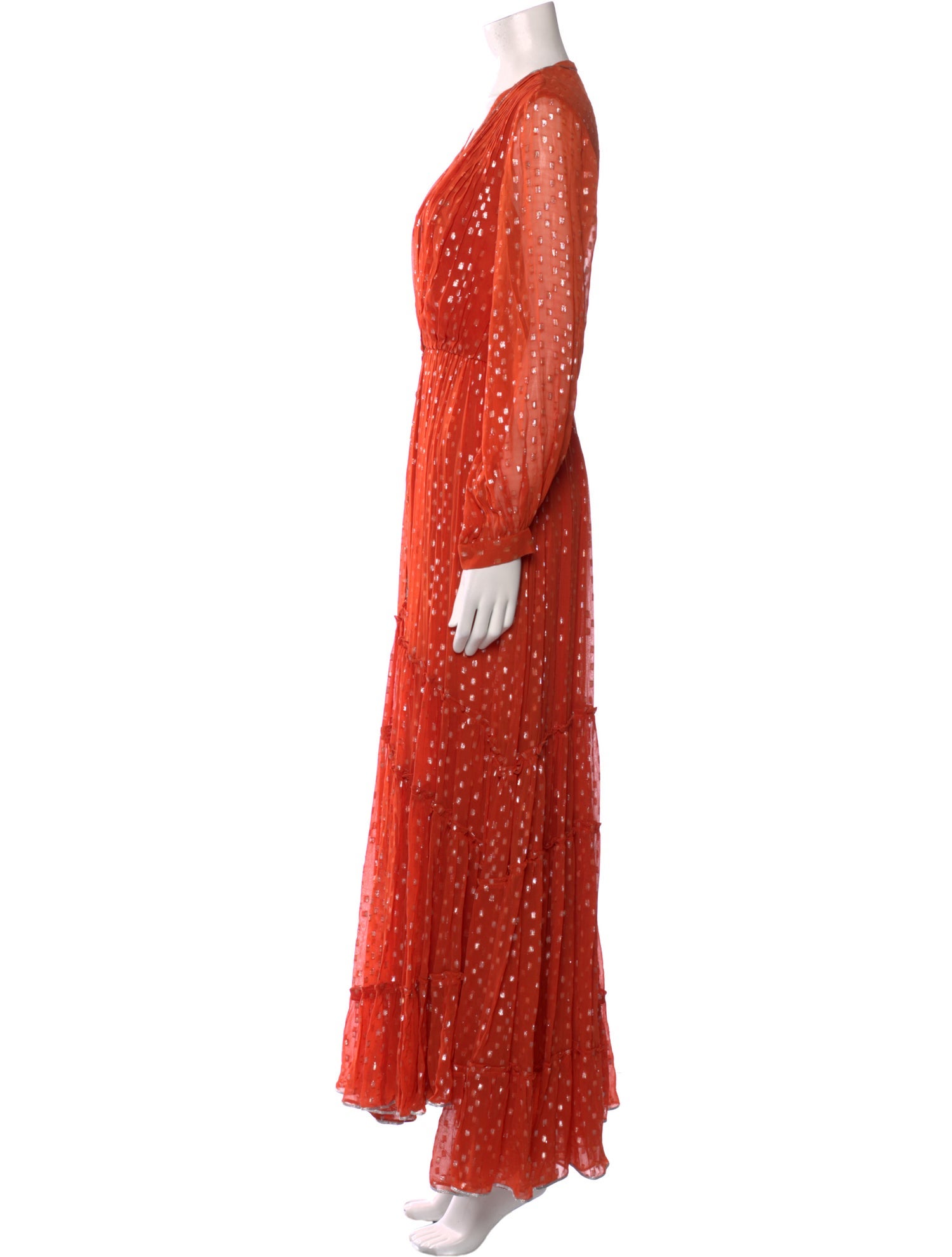 Rococo Sand Polka Dot Print Long Dress
