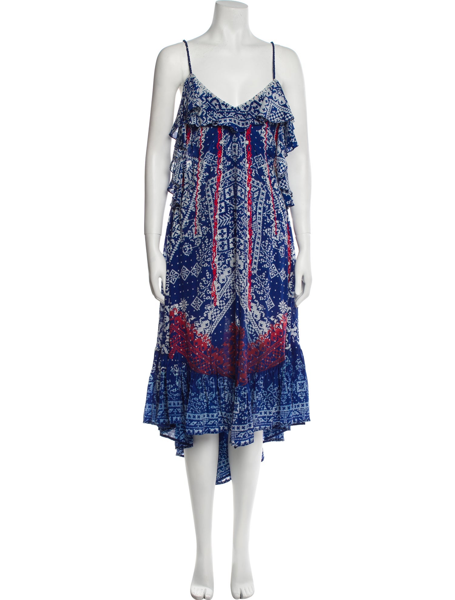 Rococo Sand Silk Midi Length Dress - Blue Dresses, Clothing - WRCCS24632 |  The RealReal