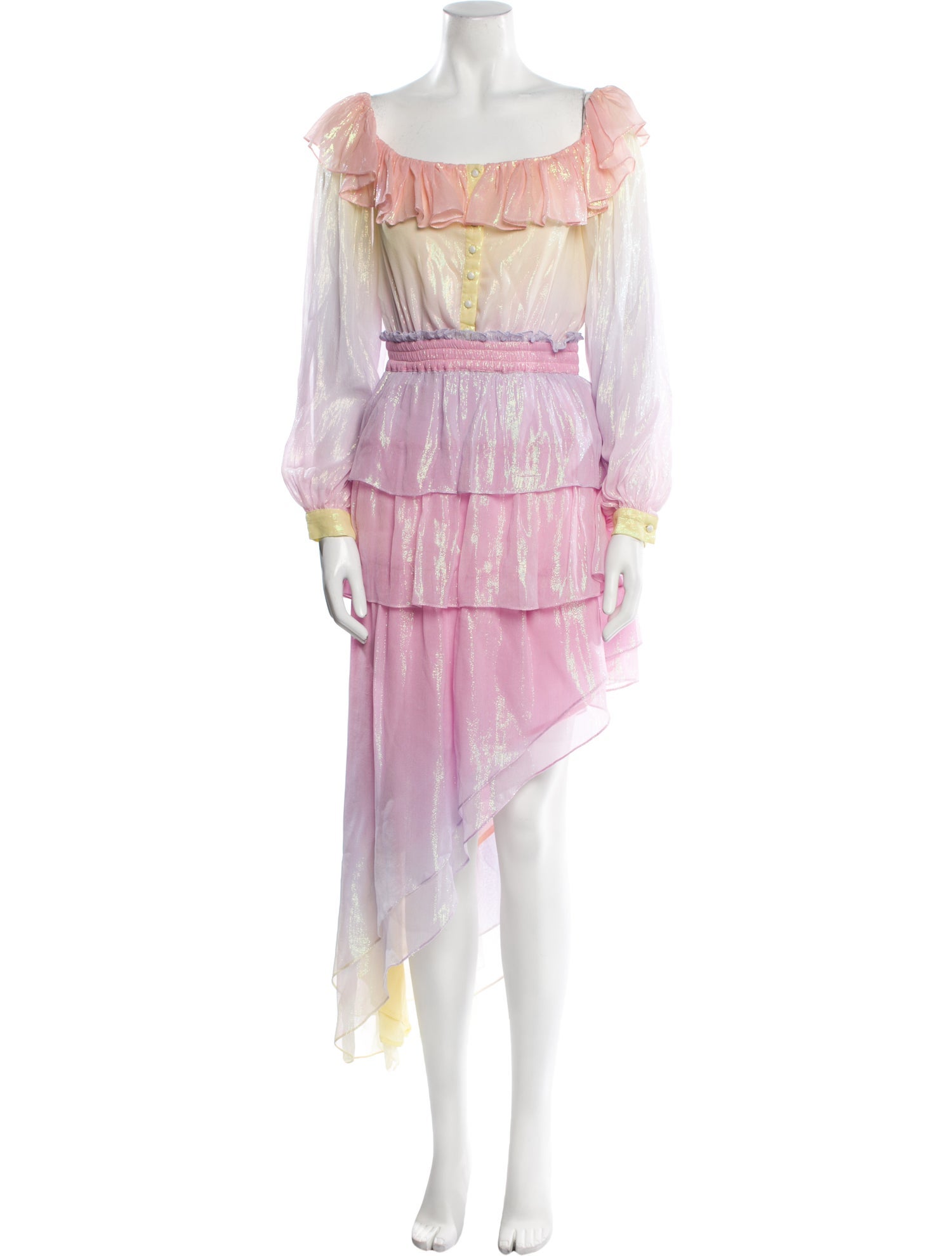 Rococo Sand Tie-Dye Print Glitter Accents Skirt Set