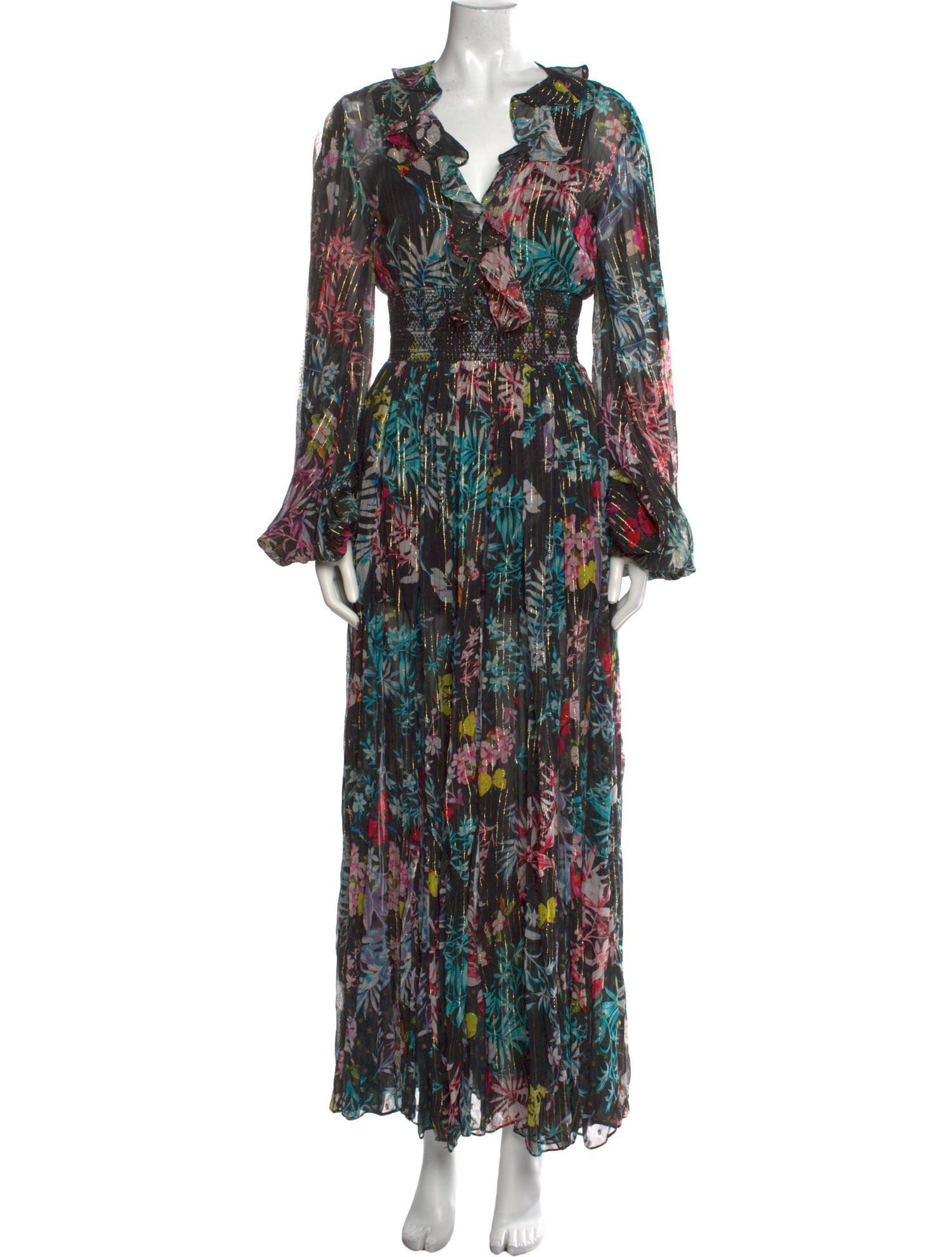 Rococo Sand Floral Print Long Dress